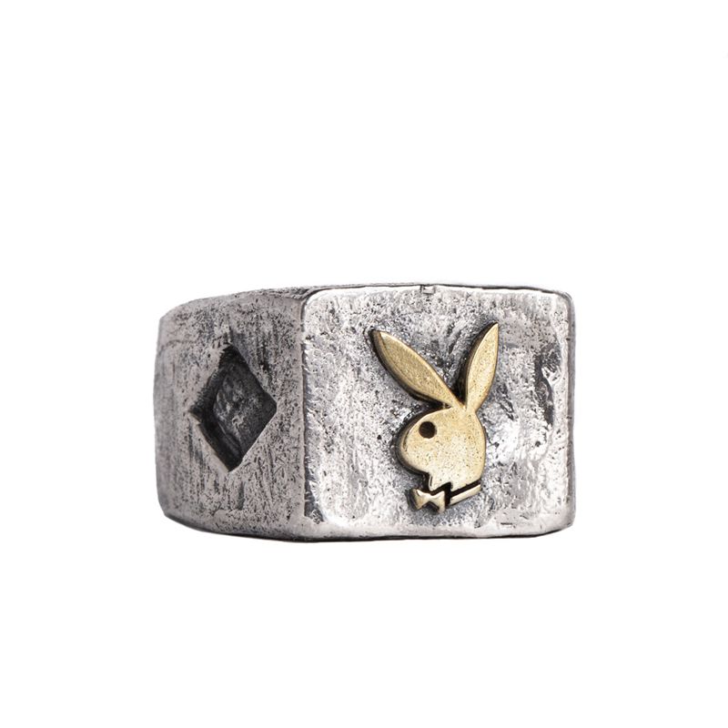 Bijuterii Barbati Playboy Diamond Side Rabbit Head Ring Metal | EWTG-45608