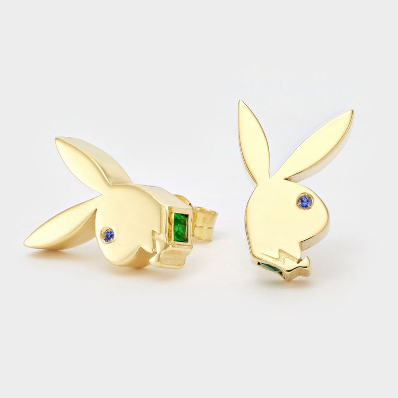 Bijuterii Barbati Playboy Fancy Bunny Earring Studs Turcoaz | EFDO-48726