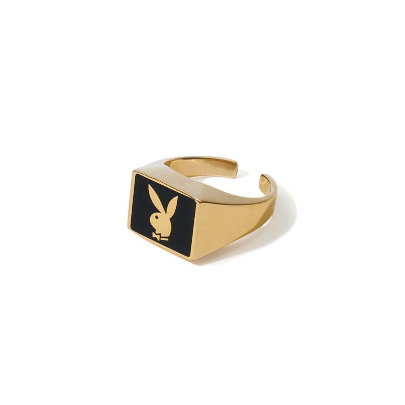 Bijuterii Barbati Playboy Rabbit Head Signet Member's Ring Aurii | WHSU-04861