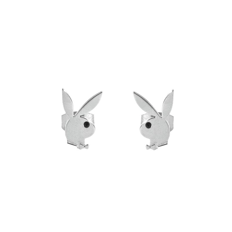 Bijuterii Barbati Playboy Rabbit Head Stud Earrings Argintii | QIYN-30941