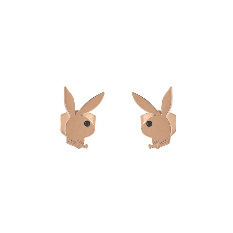 Bijuterii Barbati Playboy Rabbit Head Stud Earrings Argintii | QIYN-30941