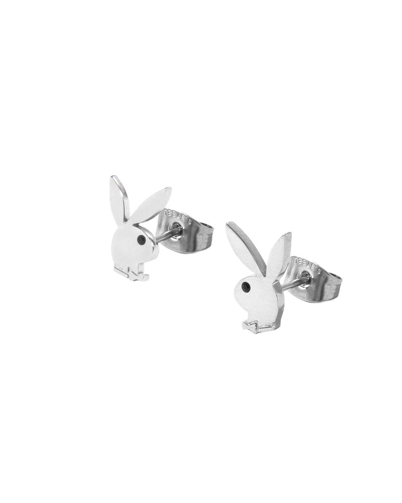 Bijuterii Barbati Playboy Rabbit Head Stud Earrings Argintii | QIYN-30941