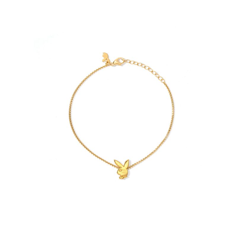 Bijuterii Dama Playboy Bunny Chain Bracelet Aurii | ZMEH-52014