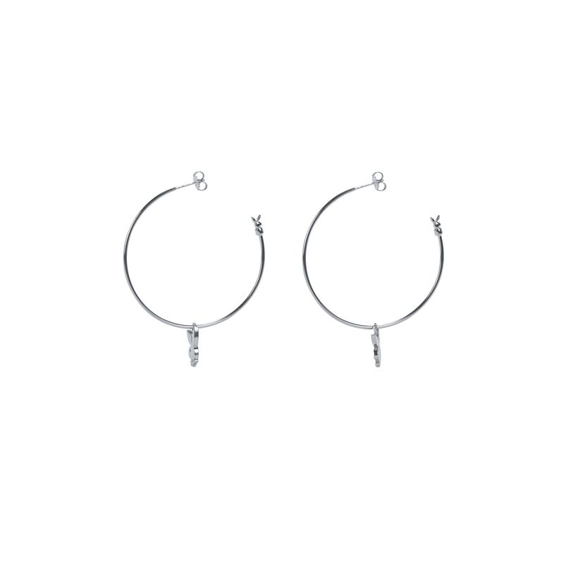 Bijuterii Dama Playboy Bunny Hoops Argintii | ODWH-75431