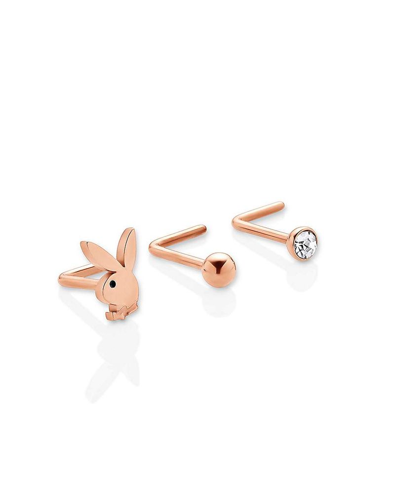 Bijuterii Dama Playboy Bunny Nose Studs Aurii | SJFK-68514