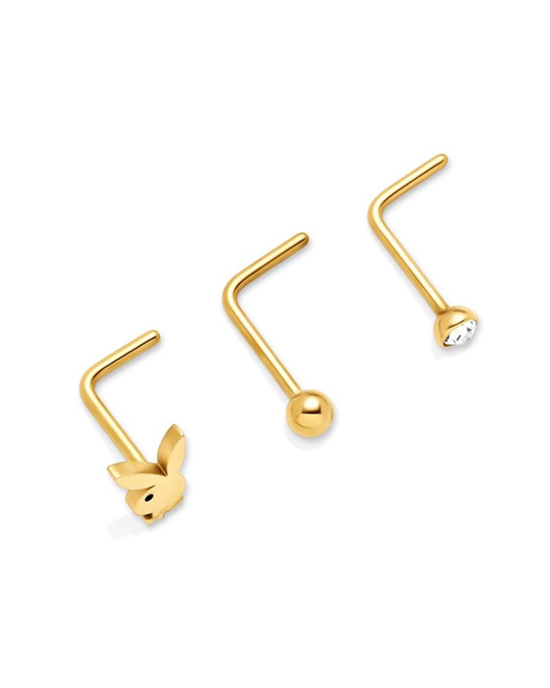 Bijuterii Dama Playboy Bunny Nose Studs Aurii | SJFK-68514