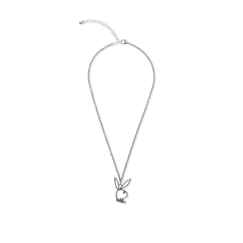 Bijuterii Dama Playboy Bunny Outline Necklace Gri | XSRU-25169