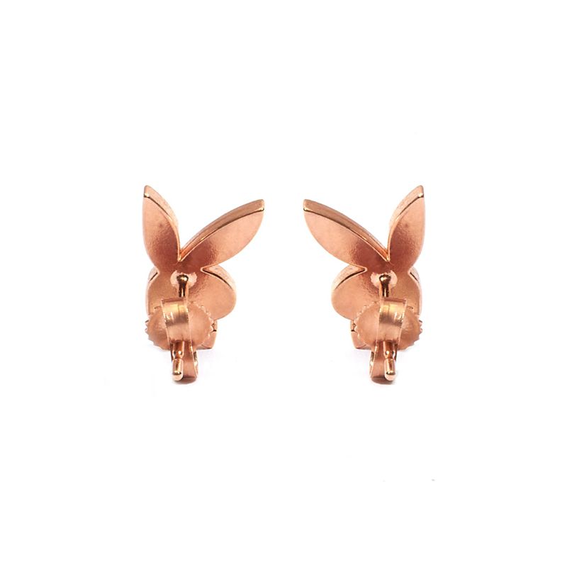 Bijuterii Dama Playboy Bunny Stud Earrings Roz Aurii | GCUL-56032