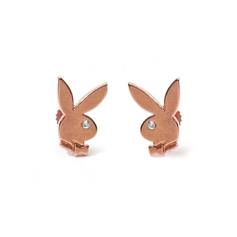 Bijuterii Dama Playboy Bunny Stud Earrings Roz Aurii | GCUL-56032