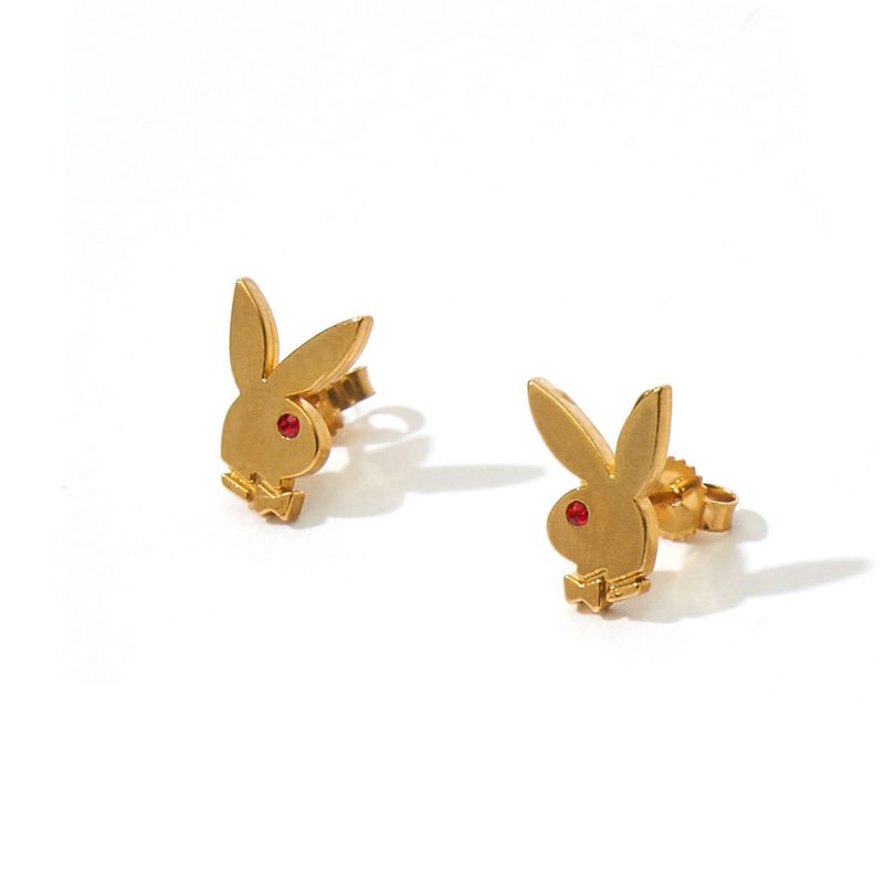 Bijuterii Dama Playboy Bunny Stud Earrings Aurii | LZSK-84526