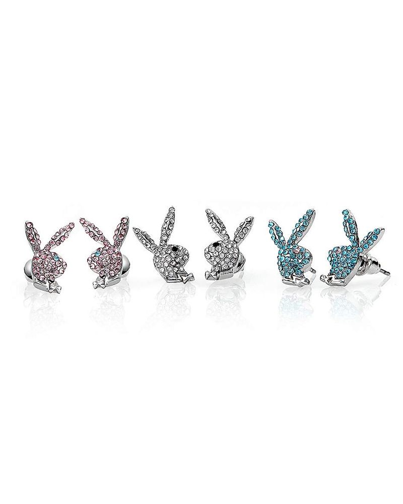 Bijuterii Dama Playboy Bunny Stud Earrings Argintii | XPGD-04287