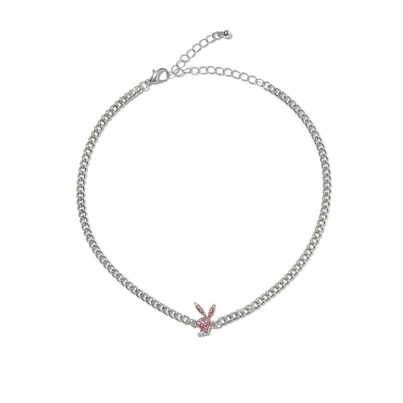 Bijuterii Dama Playboy Multi-Chain Rabbit Head Necklace Argintii | CDJZ-80579