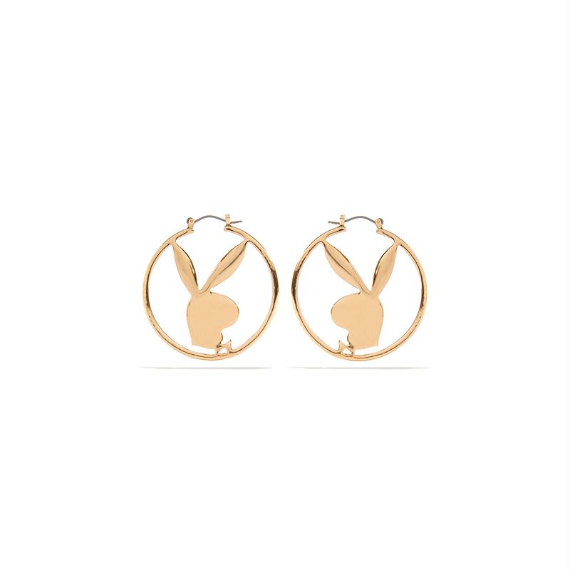 Bijuterii Dama Playboy Rabbit Head Hoop Earrings Argintii | OEPX-46087