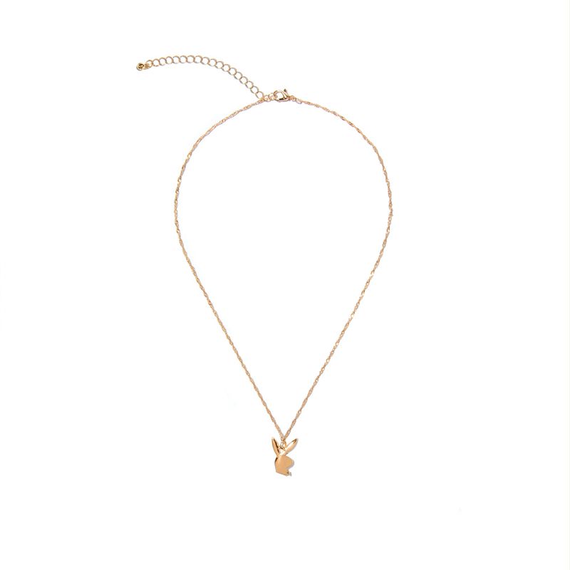 Bijuterii Dama Playboy Rabbit Head Necklace Aurii | NOSK-28304