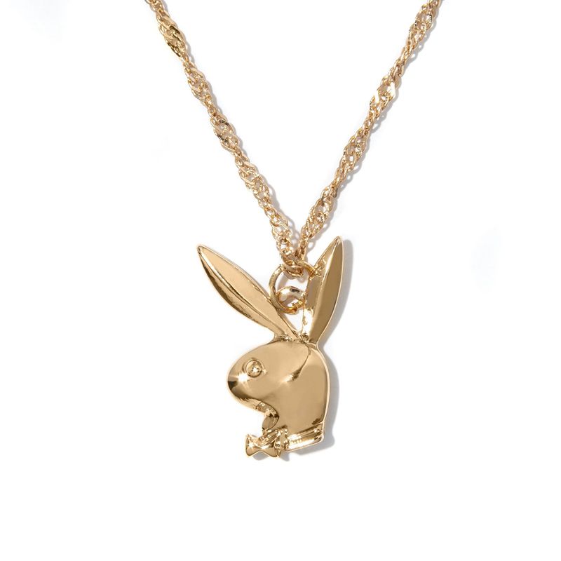 Bijuterii Dama Playboy Rabbit Head Necklace Aurii | NOSK-28304