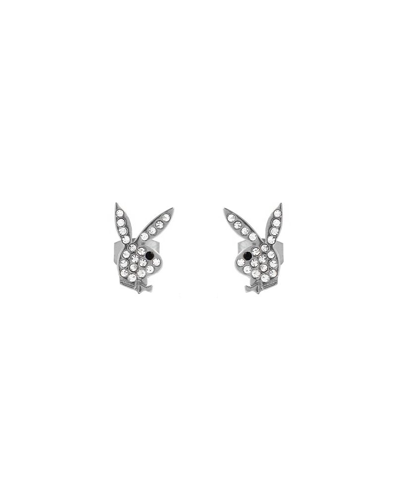 Bijuterii Dama Playboy Rabbit Head Pave Stud Earrings Aurii | EDXA-82709