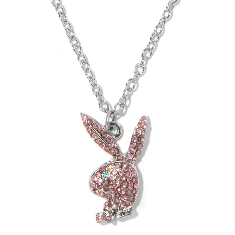 Bijuterii Dama Playboy Rabbit Head Pave Necklace Argintii | SXTE-96427