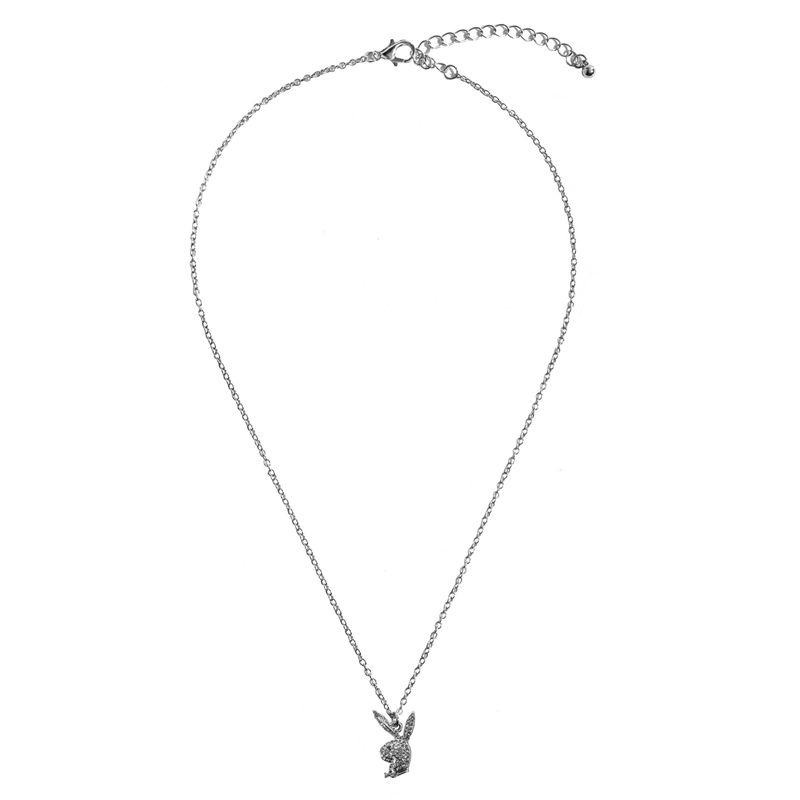 Bijuterii Dama Playboy Rabbit Head Pave Necklace Argintii | SXTE-96427