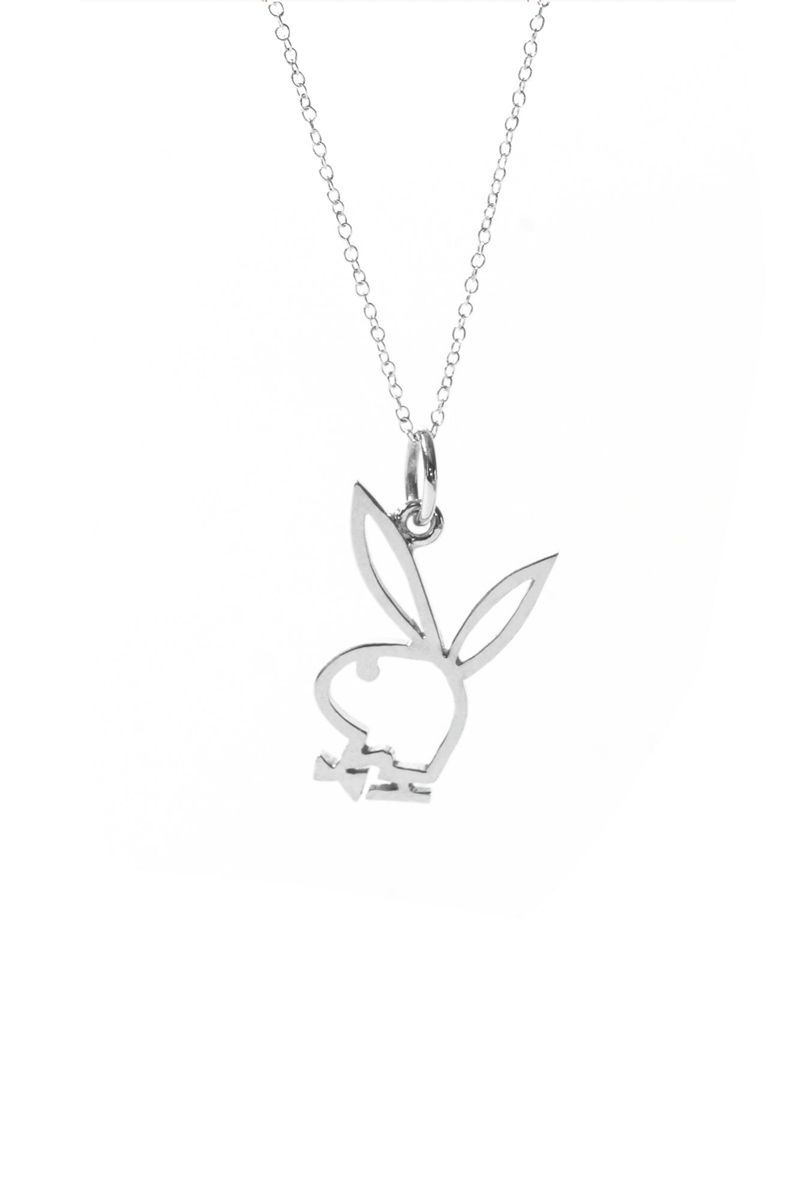 Bijuterii Dama Playboy Rabbit Head Playmate Necklace Argintii | ZXYI-14687