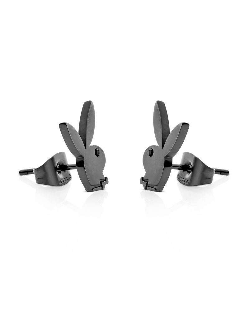 Bijuterii Dama Playboy Rabbit Head Stud Earrings Negrii | IHXT-06138