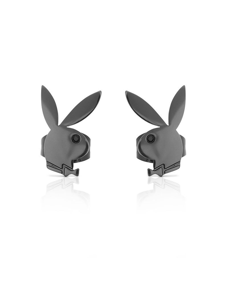 Bijuterii Dama Playboy Rabbit Head Stud Earrings Negrii | IHXT-06138