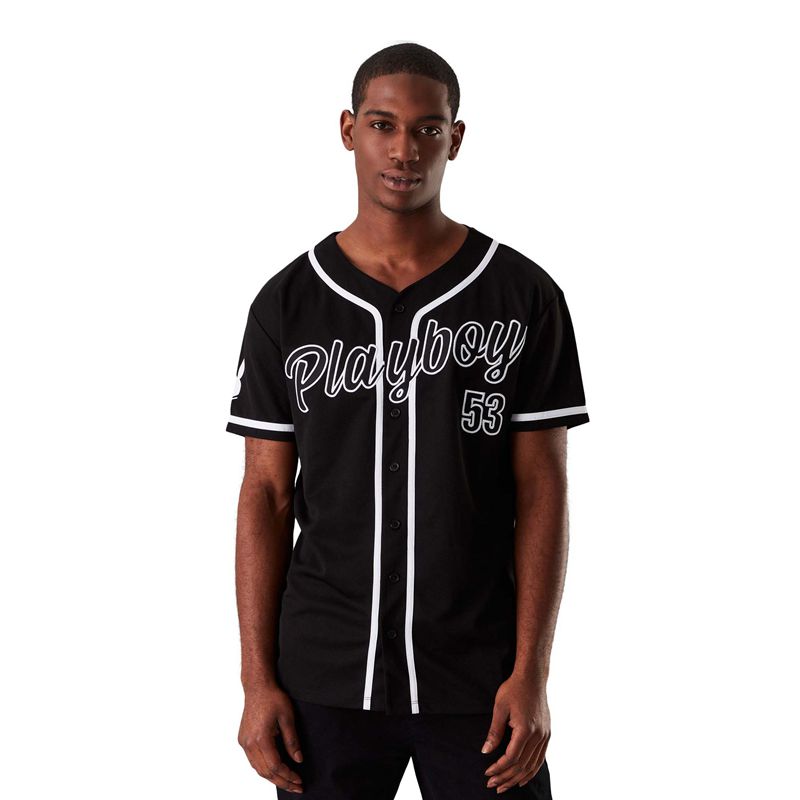 Camasa Barbati Playboy Baseball Jersey Verzi | EYJV-17384