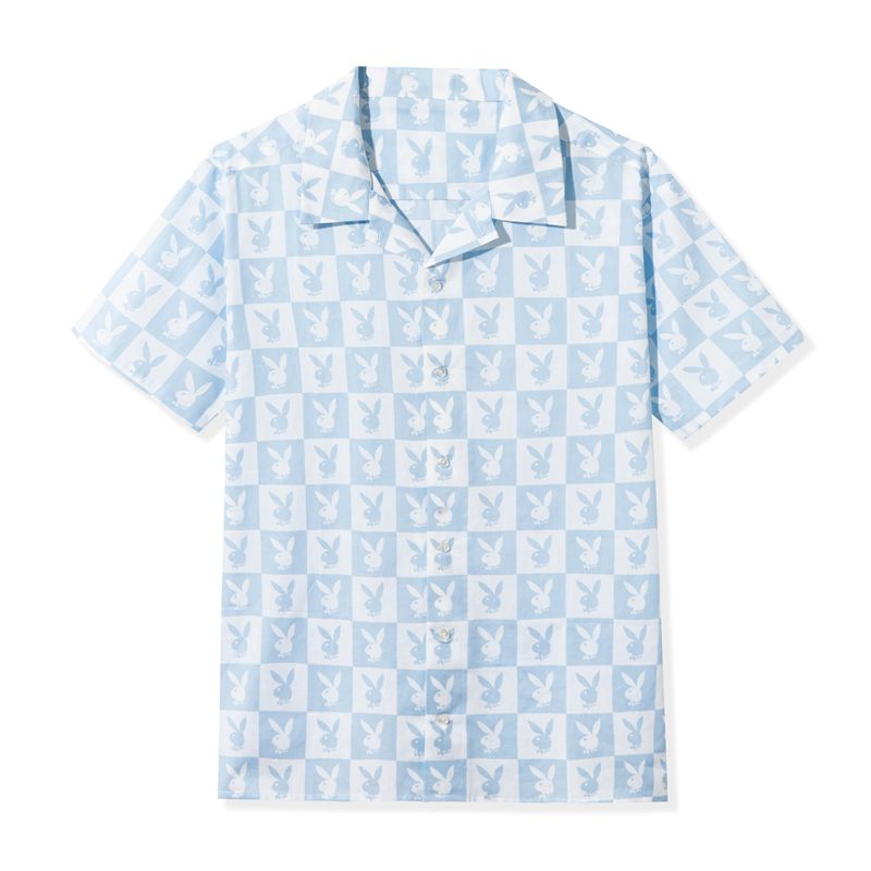 Camasa Barbati Playboy Checker Rabbit Head Button Down Albastri | HYVQ-25631