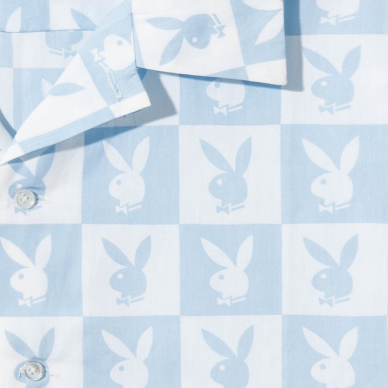 Camasa Barbati Playboy Checker Rabbit Head Button Down Albastri | HYVQ-25631