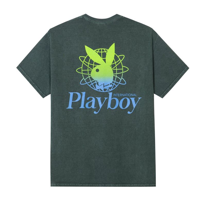 Camasa Barbati Playboy Contrast Pocket Negrii Verzi | WKAR-80693