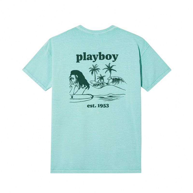 Camasa Barbati Playboy Illustrated Pocket Verzi | DGUI-37986