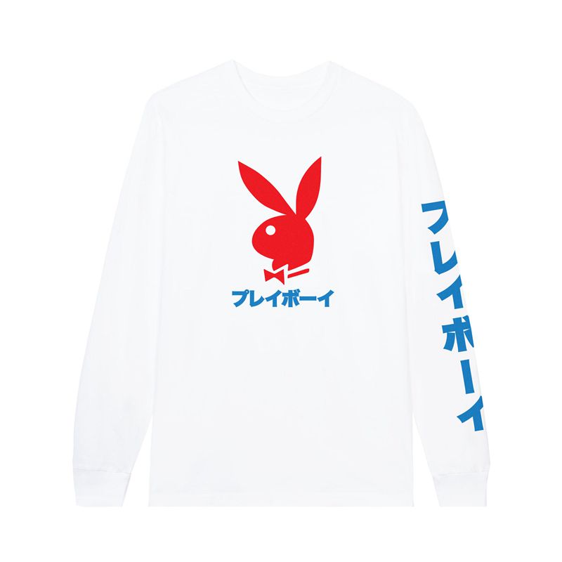 Camasa Barbati Playboy Japanese Rabbit Head Long Sleeve Negrii | YPRI-14759