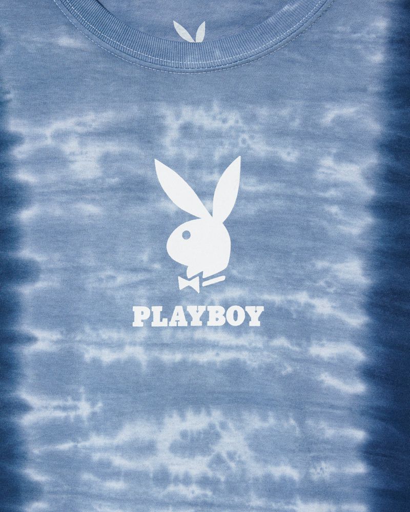 Camasa Barbati Playboy Logo Vertical Albastri | UIYC-71402