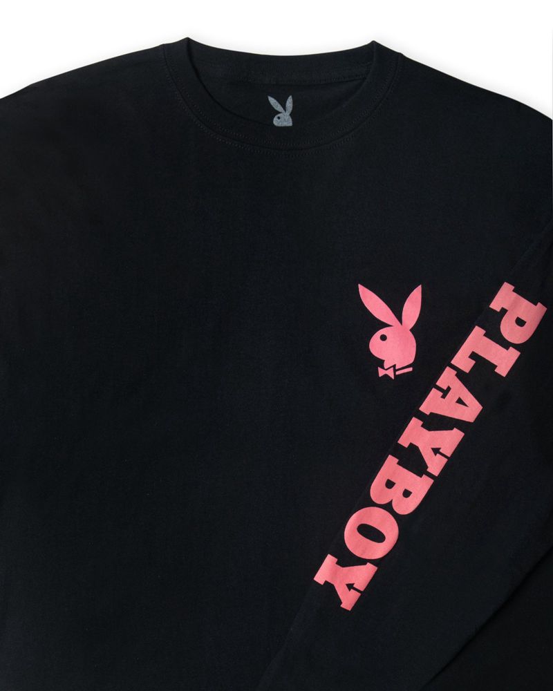 Camasa Barbati Playboy Masthead & Rabbit Head Long Sleeve Negrii | NWTD-48925