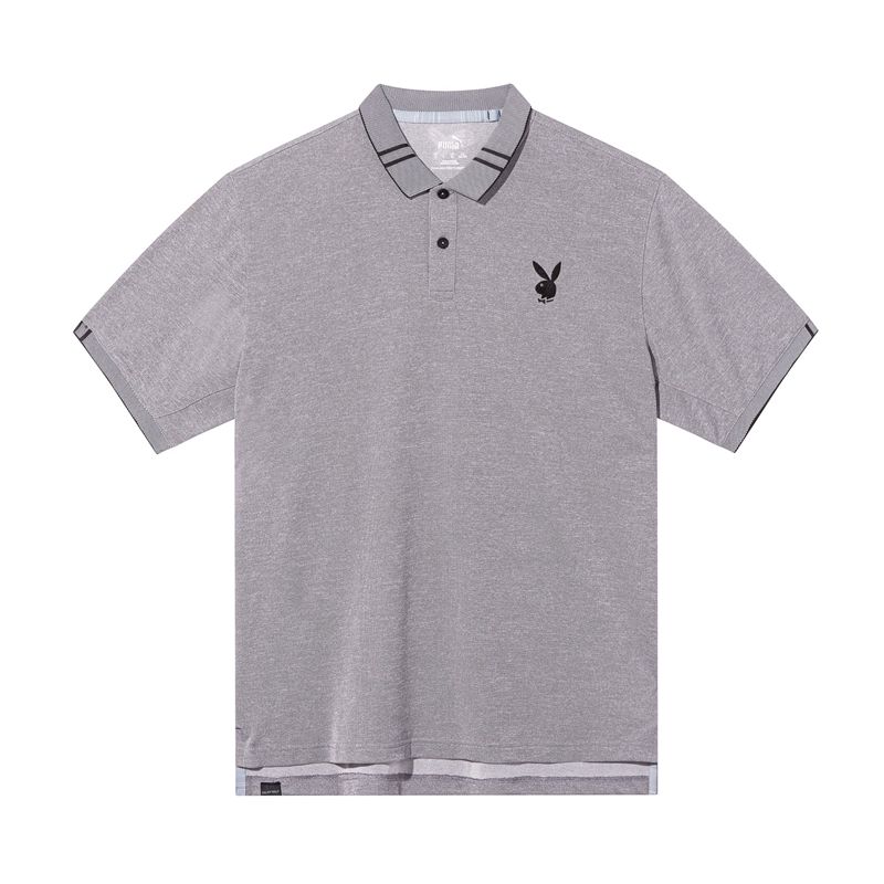 Camasa Barbati Playboy Puma Golf Pique Tipped Performance Polo Gri | OEDJ-59372