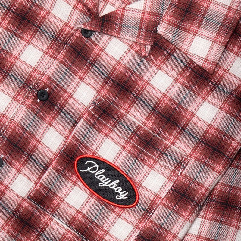 Camasa Barbati Playboy State Line Flannel Rosii | HAEF-56207