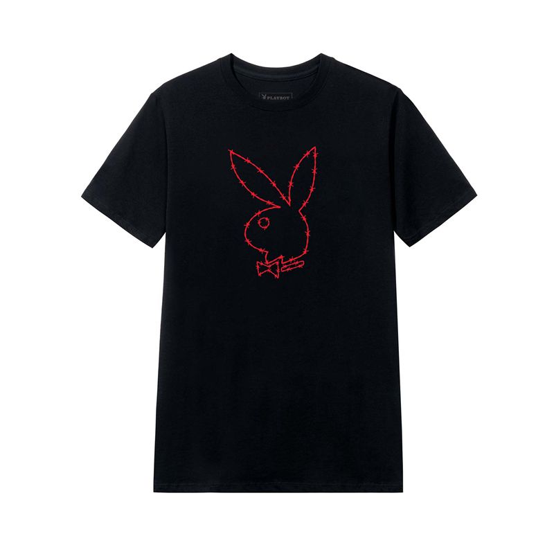 Camasa Barbati Playboy Tough Love Rabbit Head Negrii | ATJR-05341