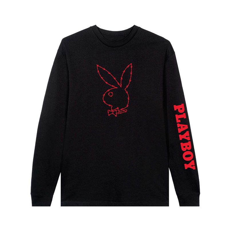 Camasa Barbati Playboy Tough Love Rabbit Head Long Sleeve Negrii | OEQY-89257