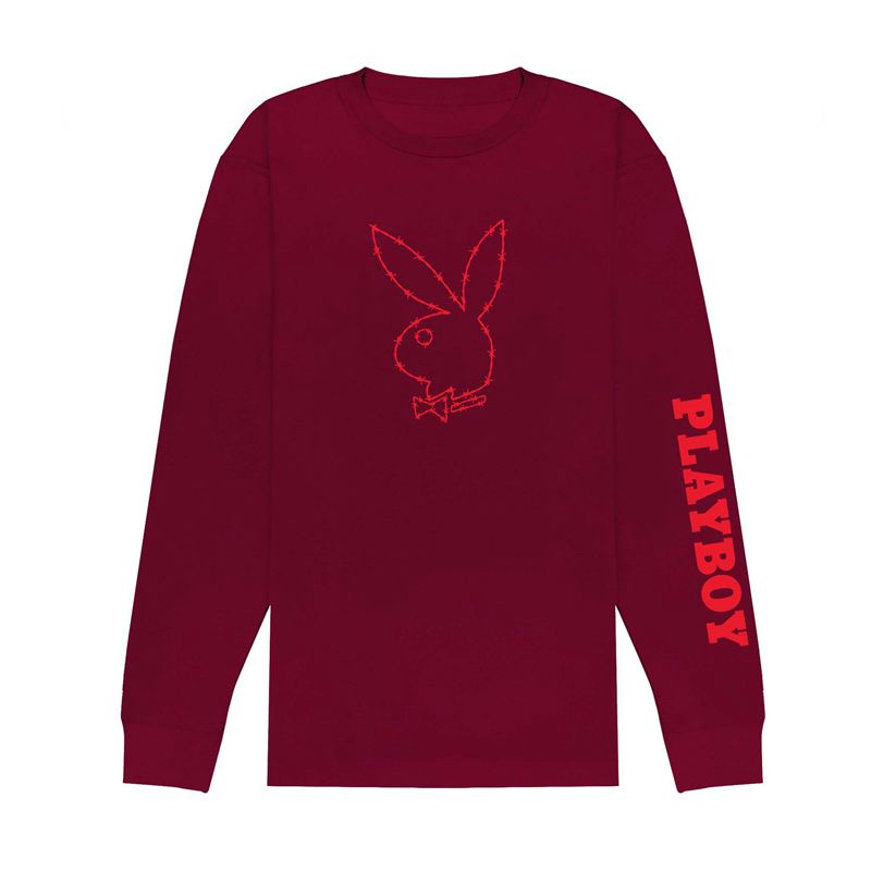 Camasa Barbati Playboy Tough Love Rabbit Head Long Sleeve Negrii | OEQY-89257