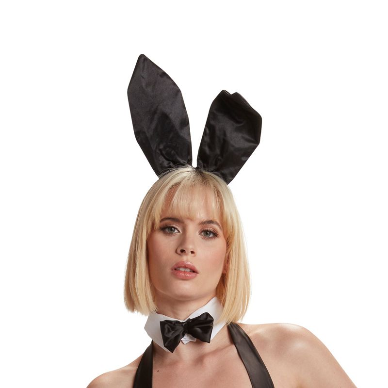 Costum De Iepuraș Dama Playboy The OfficialAccessory Set Negrii Albi | AZUM-58029