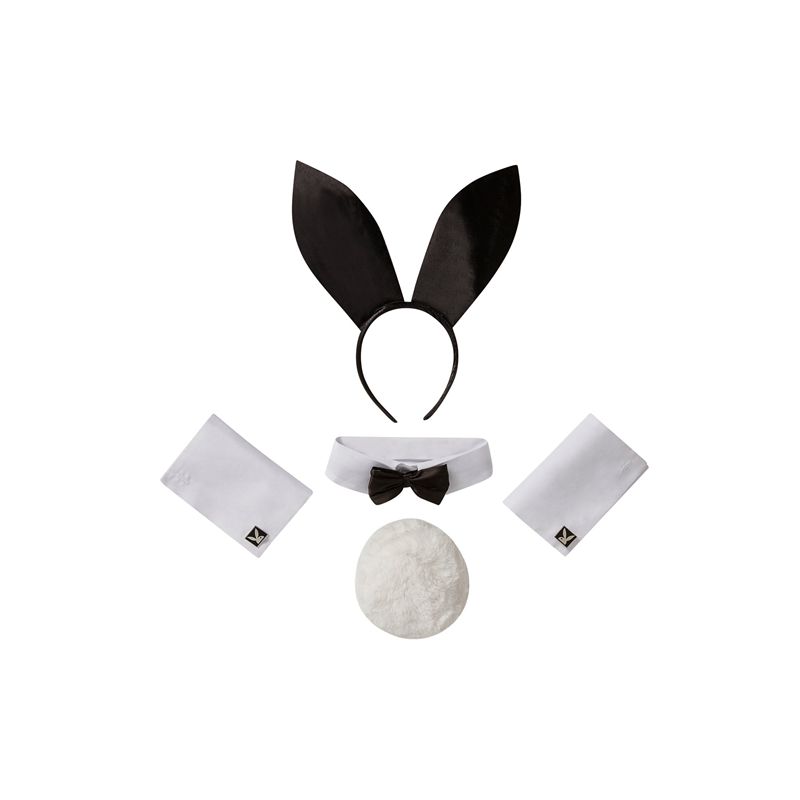 Costum De Iepuraș Dama Playboy The OfficialAccessory Set Negrii Albi | AZUM-58029