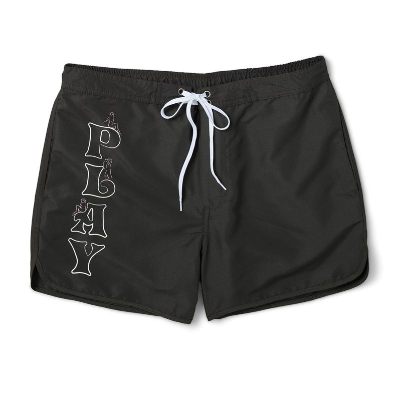 Costume De Baie Barbati Playboy Play Scurte Negrii | YSNK-50186