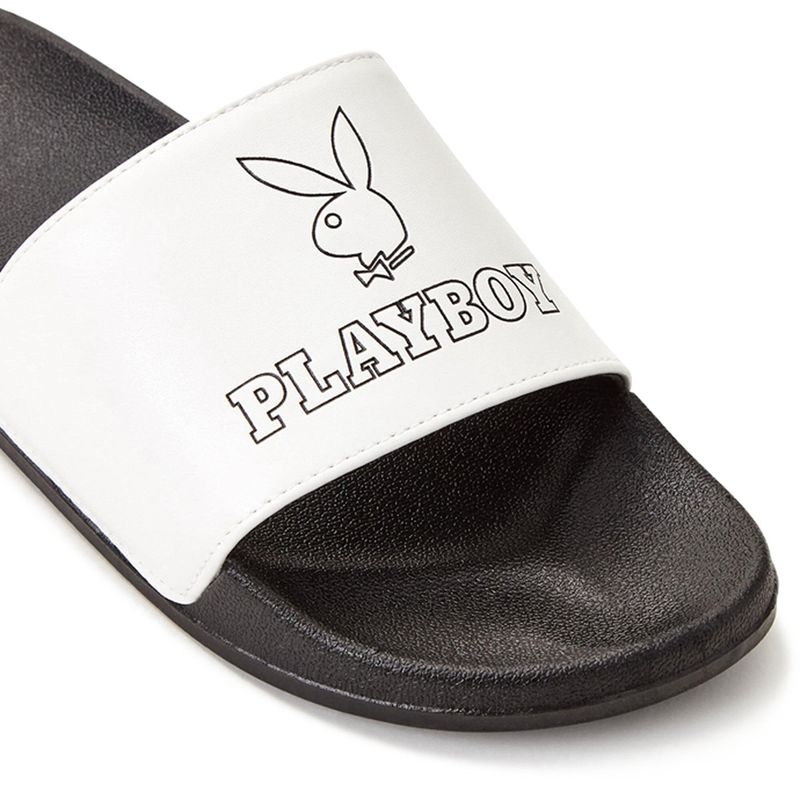 Costume De Baie Dama Playboy Bunny Slapi Sandals Negrii | UARO-74390