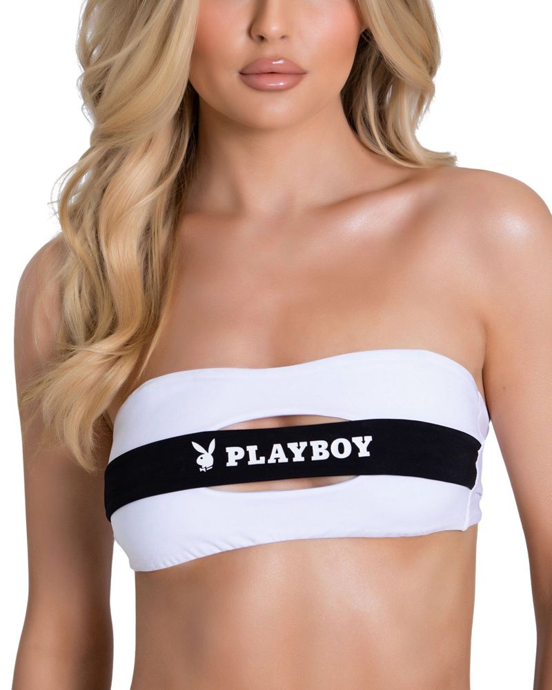 Costume De Baie Dama Playboy Cu Bretele Masthead Bikini Negrii | KPUG-25671