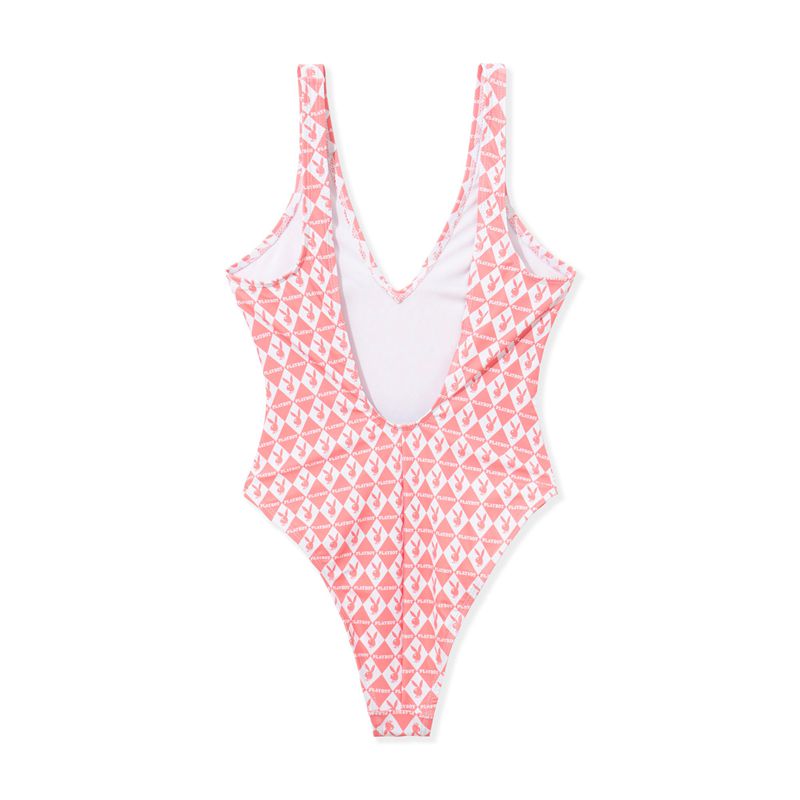 Costume De Baie Dama Playboy One Piece Monogram Roz | WGBF-17398