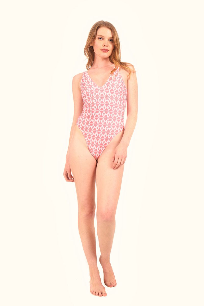 Costume De Baie Dama Playboy One Piece Monogram Roz | WGBF-17398