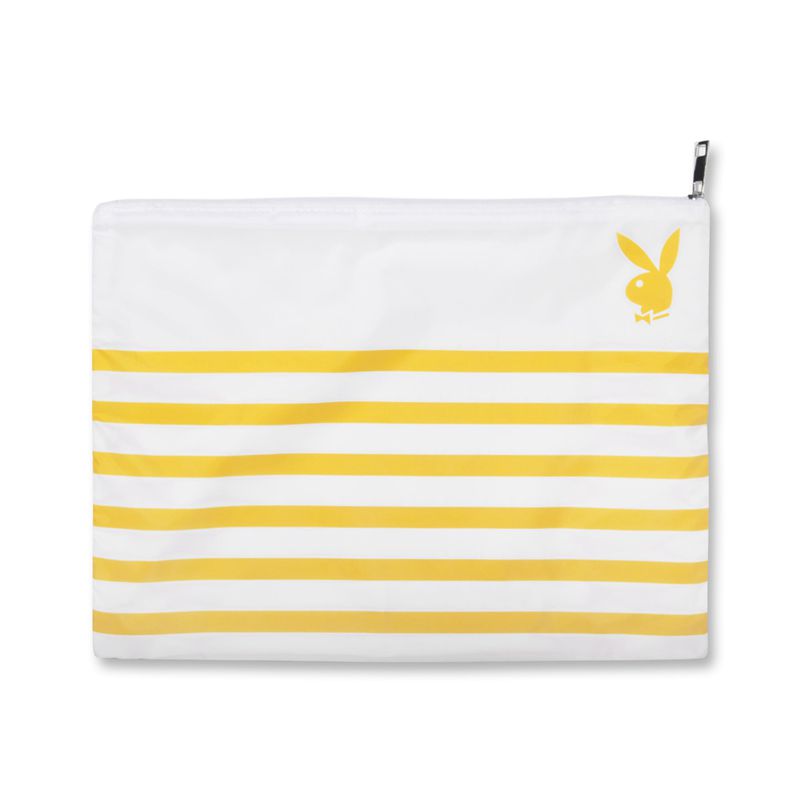 Costume De Baie Dama Playboy Striped Impermeabili Beach Pouch Galbeni | LJMD-86491