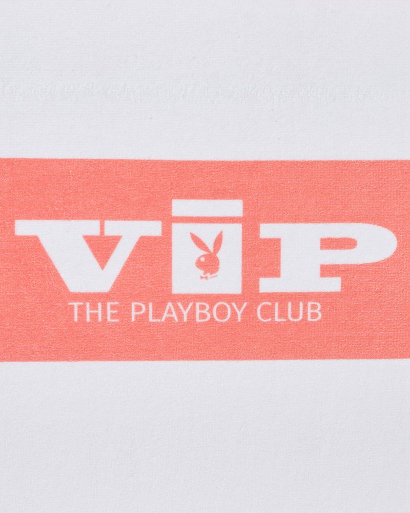 Costume De Baie Dama Playboy Vip Club Beach Towel Albastri Deschis Albi | HANZ-85167