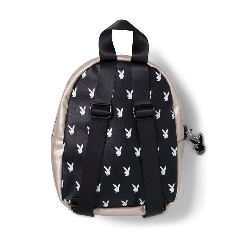 Geanta De Mana Dama Playboy Bunny Mini Backpack Negrii | EZBF-57826