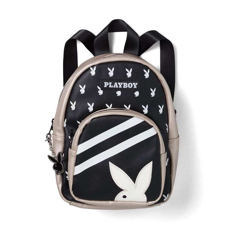 Geanta De Mana Dama Playboy Bunny Mini Backpack Negrii | EZBF-57826