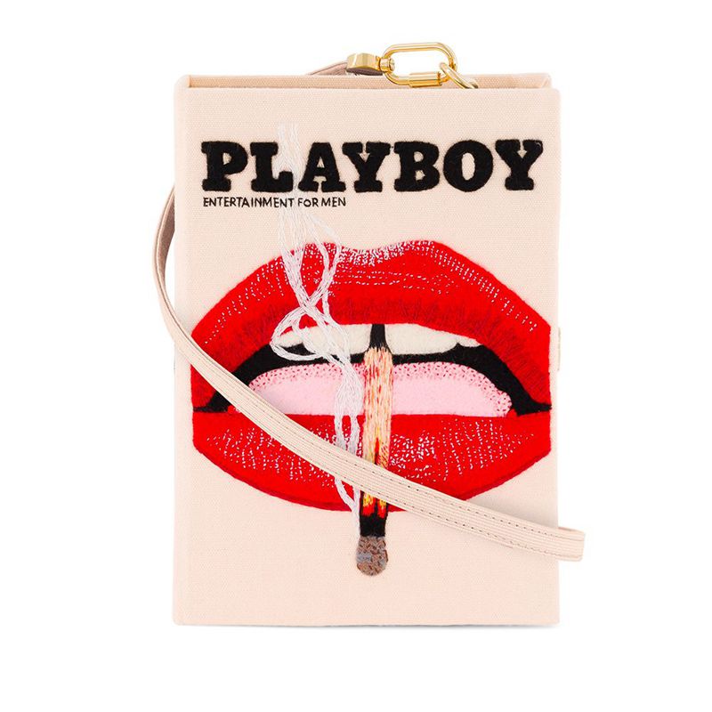 Geanta De Mana Dama Playboy Olympia Le-Tan November 2013 Cover Clutch Rosii Portocalii | TRNP-39856